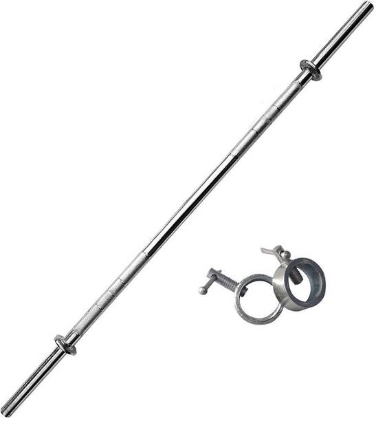 CLOVERBYTE 5 Feet 19 MM Straight Rod With 2 Piece Round Lock Weight Lifting Bar