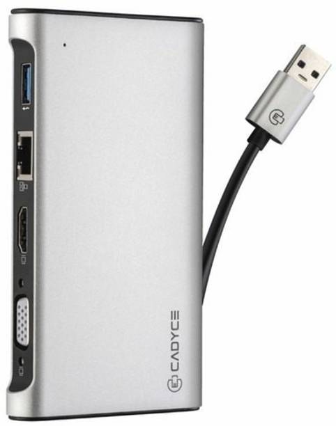 CADYCE CA-CU3HVG USB-C-USB 3.0 Hub Gigabit Ethernet HDMI(4k), VGA Adapter with PD Charging(100W)