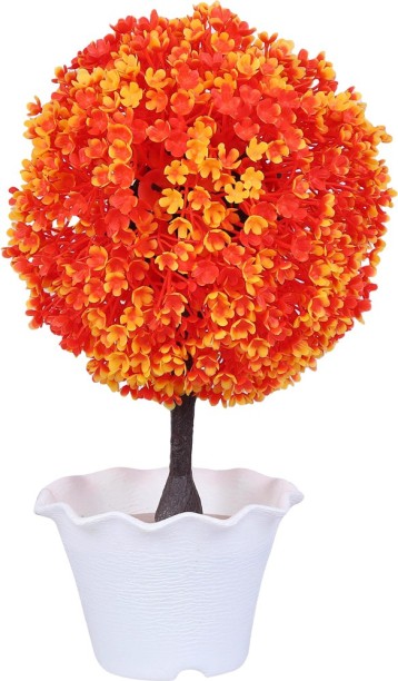 Flaming_Katy Orange Artificial Plants Guldasta Flower Pots for Home Decoration Plants for Home by Sehaz Artworks