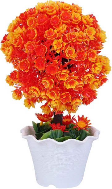 Flaming_Katy Orange Artificial Plants Guldasta Flower Pots for Home Decoration Plants for Home by Sehaz Artworks