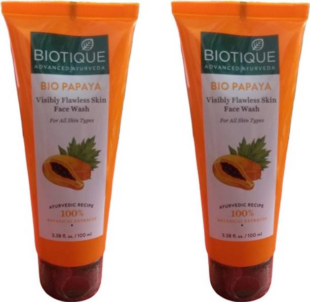 BIOTIQUE BIO PAPAYA Visibly Flawless Skin  (Pack of 2) Face Wash