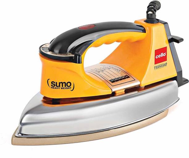 cello Plug and Press Sumo Heavy Weight Iron, Yellow, 1000 W 1000 W Dry Iron