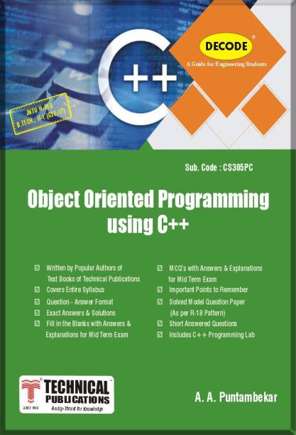 Decode Object Oriented Programming using C++ for JNTU-H 18 Course (II - I - CSE - CS305PC)
