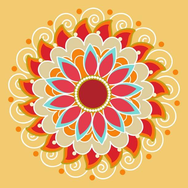 Beautiful Rangoli |festival poster|diwali poster Paper Print