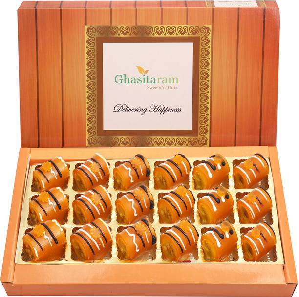 Ghasitaram Gifts Sweets -Mango Roll Delight 18 pcs Box