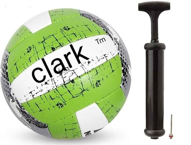 क्लार्क green volleyball with pump size 4 वॉलीबाल