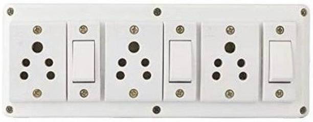 Buyistic 3 Switches, 3 Sockets & 3 Meter Wire 3  Socket Extension Boards