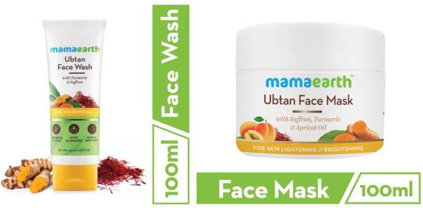 MamaEarth Skin Lightening & Brightening Combo Ubtan Facemask