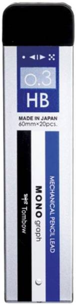 Tombow Mono Graph Mechanical Pencil Lead, HB 0.3mm, 20 Lead Tube (Black) Pencil