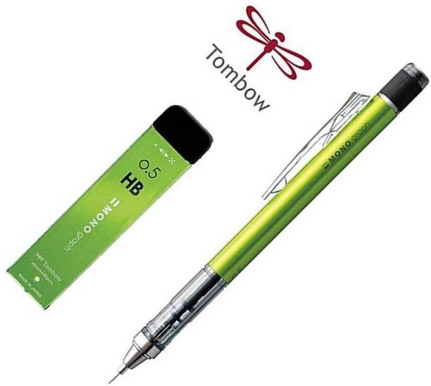 Tombow MONO graph" 0.5 mm, Lime body color, with spare Lead tube Pencil