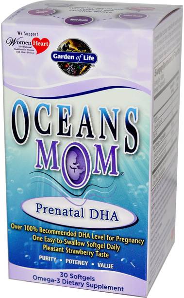 Garden Of Life Oceans Mom, Prenatal DHA, Strawberry Flavor, 30 Softgels