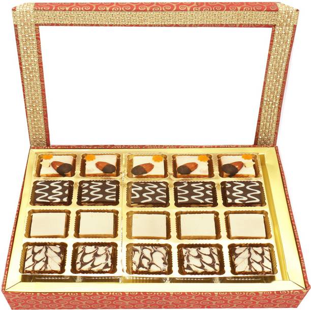 Ghasitaram Gifts Sweets-20 pcs Assorted Choco Dryfruit Bites Hamper Box Box