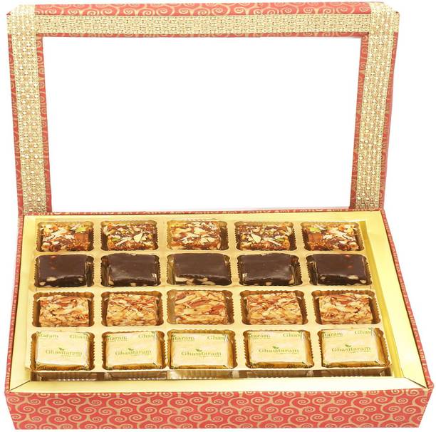 Ghasitaram Gifts Sweets-20 pcs Assorted Bites Hamper Box Box