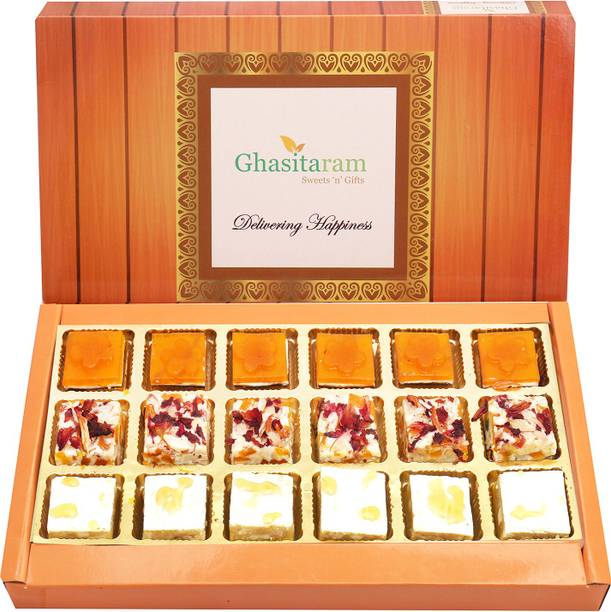 Ghasitaram Gifts Sweets-Choco Honey and Mango Delight Sweets 18 pcs Box