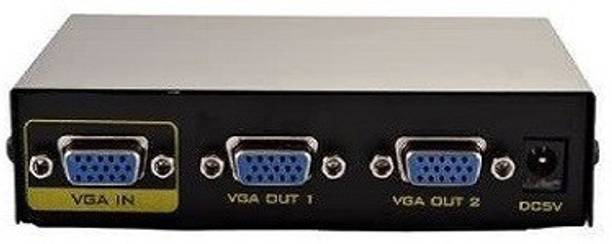 PAC  TV-out Cable 2 port vga splitter 1 input-2 output 1PC to 2moniter