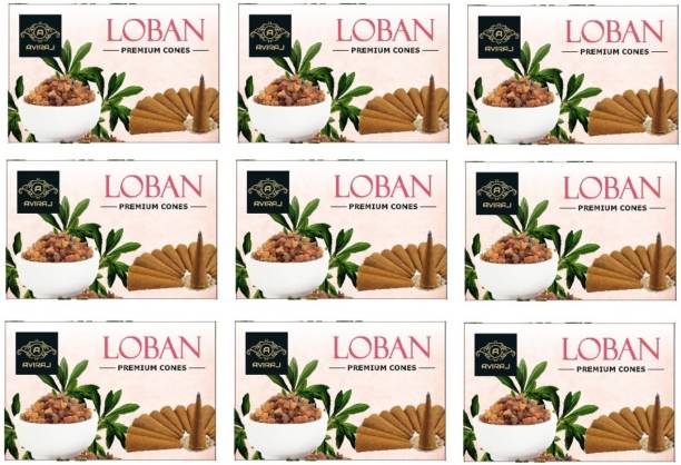 aviraj Premium Dry Loban Dhoop Cone Monthly Pack combo of 9 Dhoop