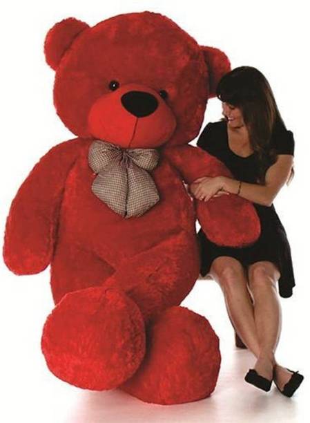 Pocketfriendly Cute bootsy Red color 60 Inch 5 feet - 152CM Huggable And Loveable For Gift To family friends love Teddy Bear N S - 152 cm