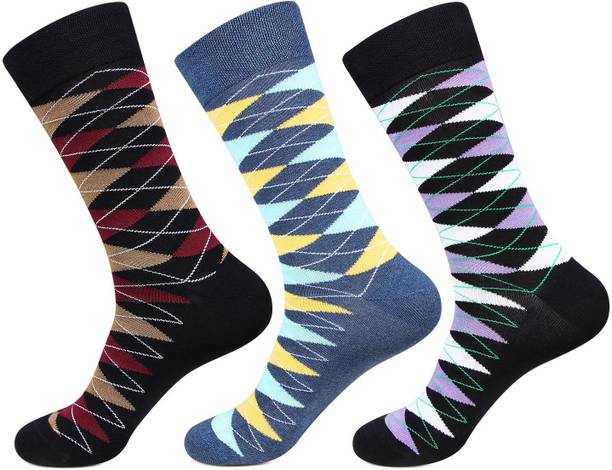 Office/ Buisness/ Formal Full Length Socks Men Argyle Mid-Calf/Crew