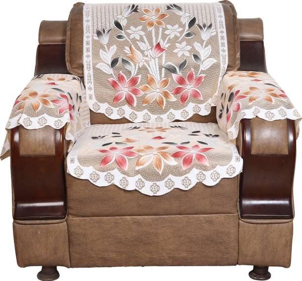 S N TRADERS Velvet, Cotton Floral Sofa Cover