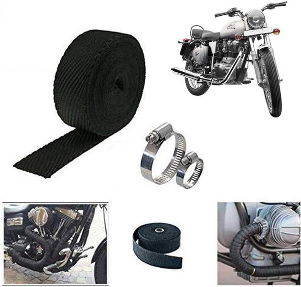 Ramanta 3 Meter Black Bike Silencer Wrap for Royal Enfield Bike Exhaust Heat Shield