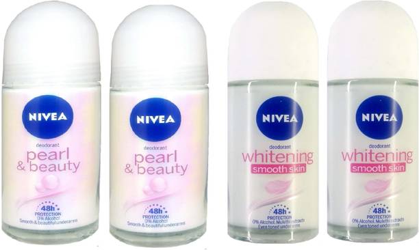 निवेआ Women & Pearl Beauty Whitening Smooth Skin (2+2 of 25ml) 100ml डिओडोरेंट रोल-ऑन  -  पुरुषों और महिलाओं के लिए