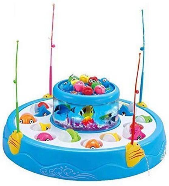 SALEOFF Musical Fish Catching Game Big with 26 Fishes, 4 Pods & 3D Lights-220