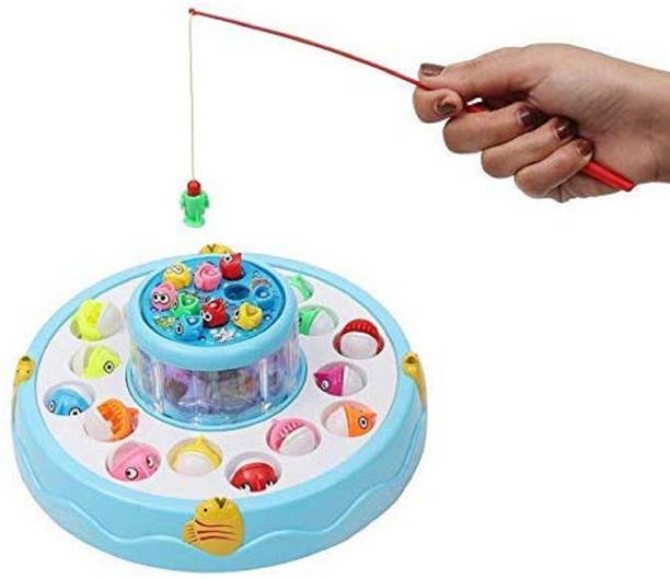 SALEOFF Musical Fish Catching Game Big with 26 Fishes, 4 Pods & 3D Lights-587