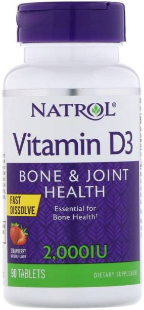Natrol Vitamin D3, Fast Dissolve, Strawberry, 2,000 IU, 90 Tablets