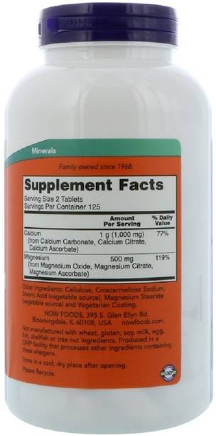 Now Foods Calcium & Magnesium, 250 Tablets