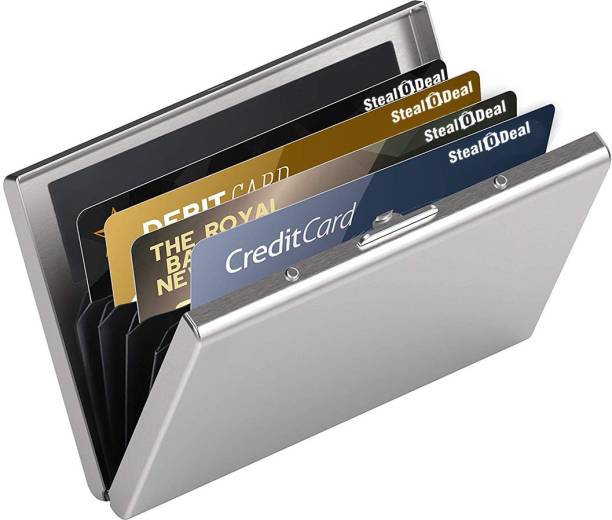 StealODeal Protected Slim Stainless Steel Debit/Credit 6 Card Holder