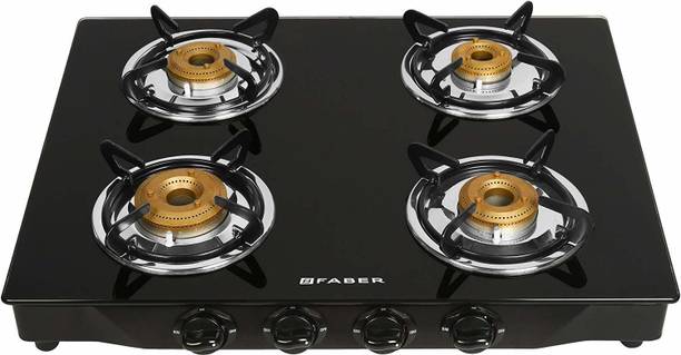 FABER Jumbo 4 Burner, Auto Ignition (Jumbo 4BB BK AI) Stainless Steel Automatic Gas Stove