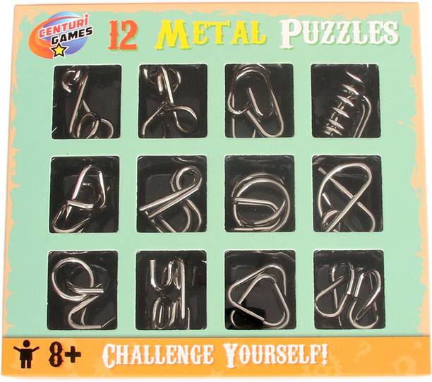 EZ Life Brain Teaser Stainless Steel Metal Puzzle Set of 12 Puzzles