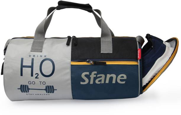 Sfane Black Stylish Gym Bags for Men & Women with Shoe Compartment Sports Bag Duffel
