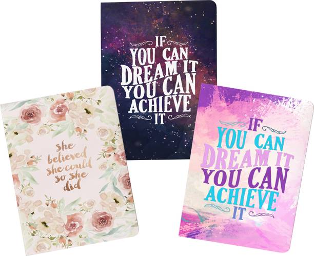 Lauret Blanc Combo Ruled Notebook Diary Journal- A5 Size, 80 GSM, 160 ruled pages each. Pack of 3,\. A5 Diary Ruled 160 Pages