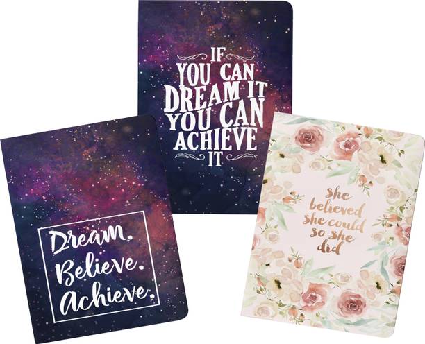 Lauret Blanc Combo Ruled Notebook Diary Journal- A5 Size, 80 GSM, 160 ruled pages each. Pack of 3,\. A5 Diary Ruled 160 Pages