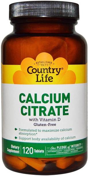 Country Life Calcium Citrate With Vitamin D, 120 Tablets