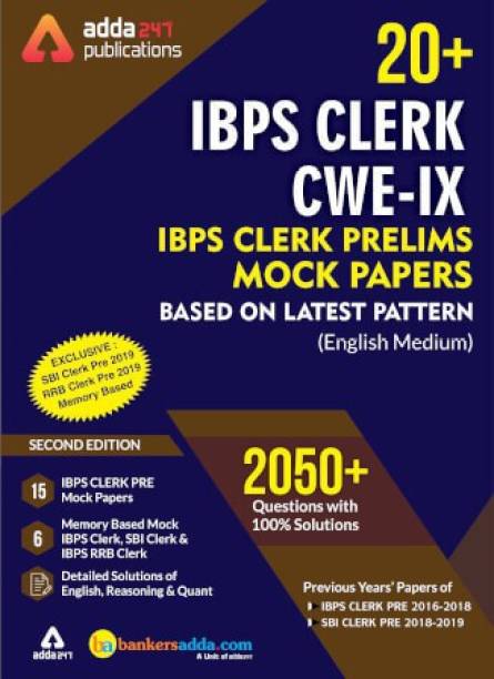 IBPS Clerk 2021 Prelims Mocks Papers English Printed Edition (IBPS Clerk Special)
