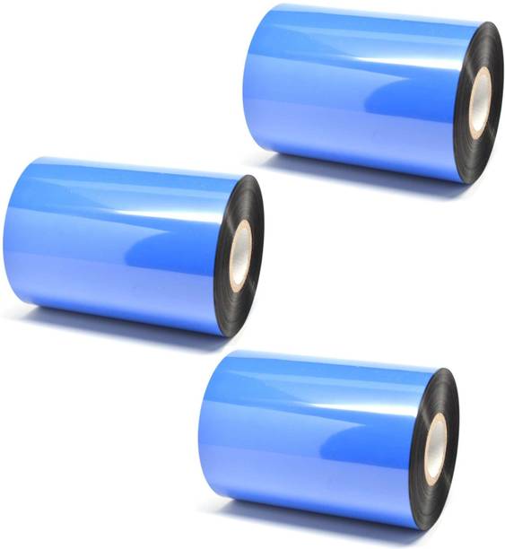 tudko 110 mm X 300 Meters, (WAX Ribbon) Thermal Transfer Barcode Ribbon, Set of 3 Ribbon Roll, Print on Paper Label