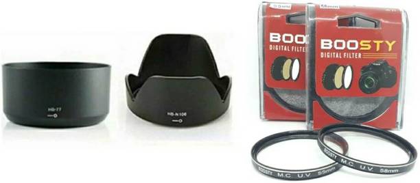BOOSTY 2Psc MCUV Filter + Lens hood for Nikon d3400/d5300/d5600 af-p 18-55mm & 70-300mm Lens Hood  Lens Hood