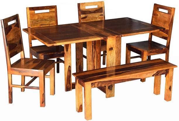Angel Furniture Sheesham Wood Solid Wood 6 Seater Dining Set