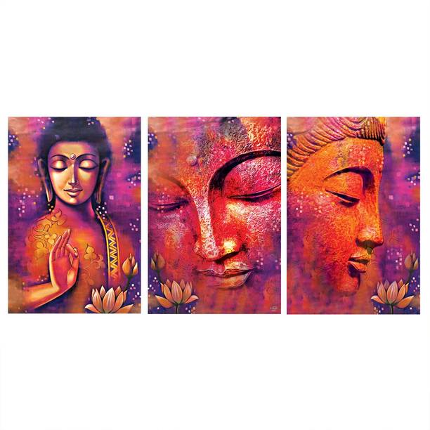 RANGOLI HD Digital Famous Bodha Painting Digital Reprint 18 inch x 36 inch Painting