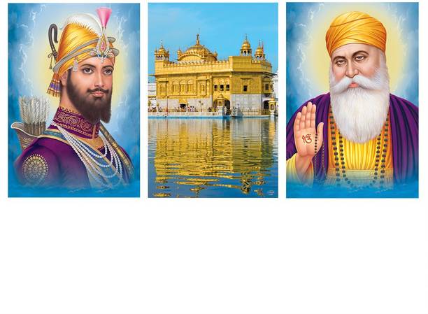 RANGOLI HD Digital Famous Wahei Guru And Shri Gobind Singh Ji Painting Digital Reprint 18 inch x 12 inch Painting