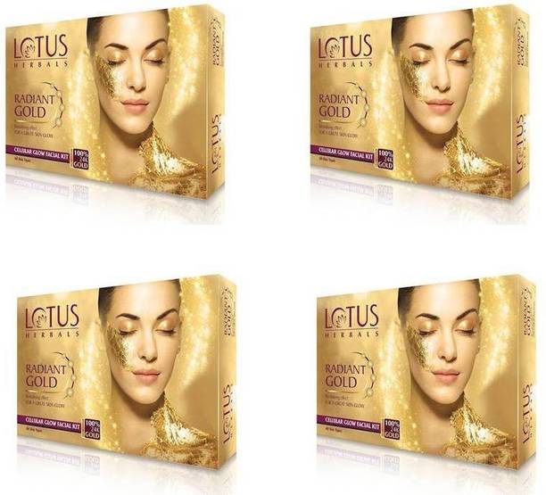 LOTUS Radiant Gold Cellular Glow Facial Kit ( 37g * 4 = 148g)