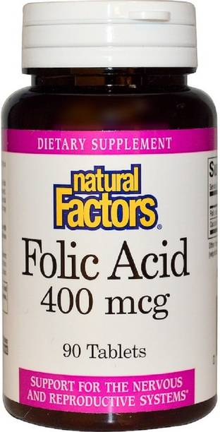 Natural Factors Folic Acid, 400 mcg, 90 Tablets