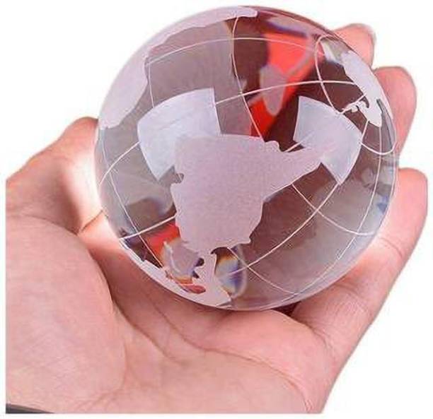 stupefying Crystal Globe Showpiece for Good Luck/Office Table Decor Desk & Table Globe World World Globe