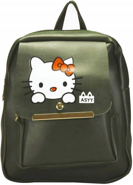 Yashodhara Fashion PU Artificial Leather Stylish Hello Kitty Printed Shoulder,Handbag Waterproof Backpack Waterproof Backpack