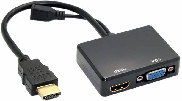 LipiWorld HDMI Cable 0.5 m HDMI to VGA & HDMI Female Splitter