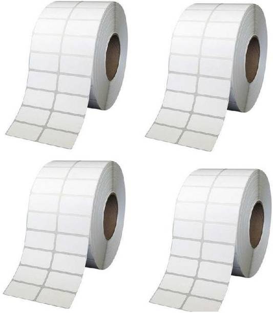youlogic 50MMX25MM Barcode Label 2''up Self-adhesive Paper Label (White) 1ROLL 4000 LABELS Pack of 4 Roll cromo Paper Label