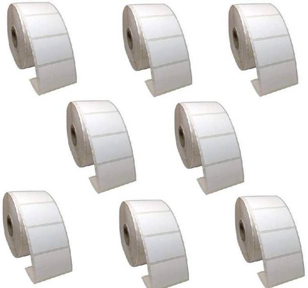 youlogic 40MMX20MM Barcode Label 1''up Self-adhesive Paper Label (White) 1ROLL 2000 LABELS Pack of 8 Roll cromo Paper Label