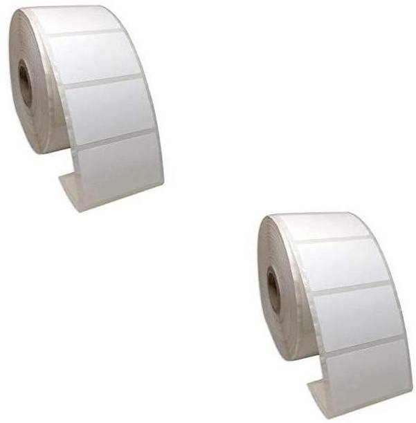 youlogic 40MMX20MM Barcode Label 1''up Self-adhesive Paper Label (White) 1ROLL 2000 LABELS Pack of 2 Roll cromo Paper Label